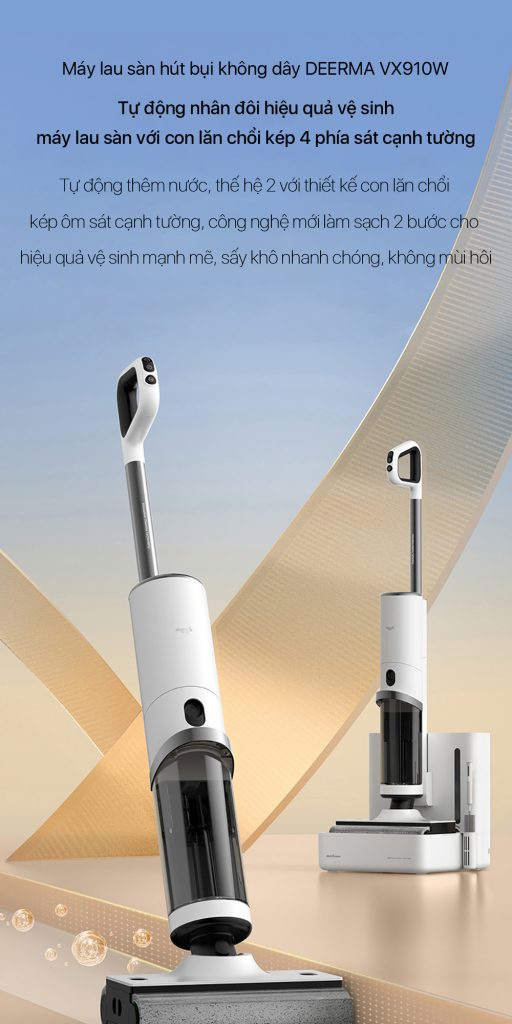 Máy hút bụi bàn cao cấp chải đôi không dây Deerma VX910W