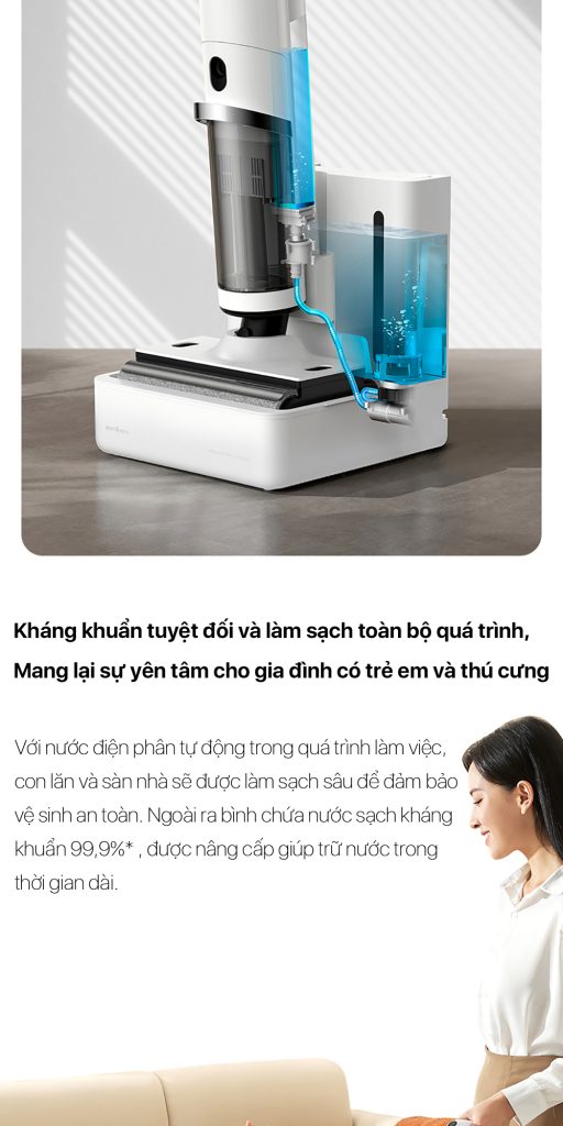 Máy hút bụi không dây Deerma VX910W kháng khuẩn tuyệt đối