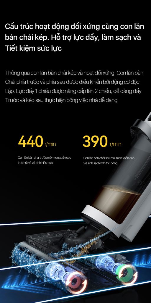 Máy hút bụi không dây Deerma VX910W bàn chải kép