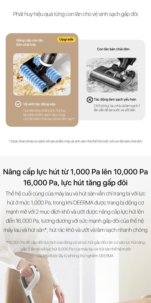 Máy hút bụi không dây Deerma VX910W lực hút mạnh mẽ