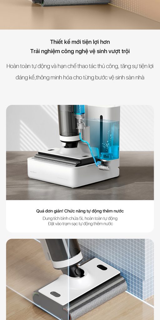 Máy hút bụi bàn cao cấp chải đôi không dây Deerma VX910W