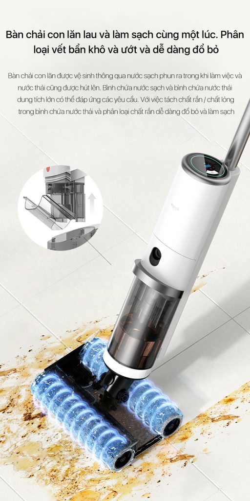 Máy hút bụi bàn cao cấp chải đôi không dây Deerma VX910W