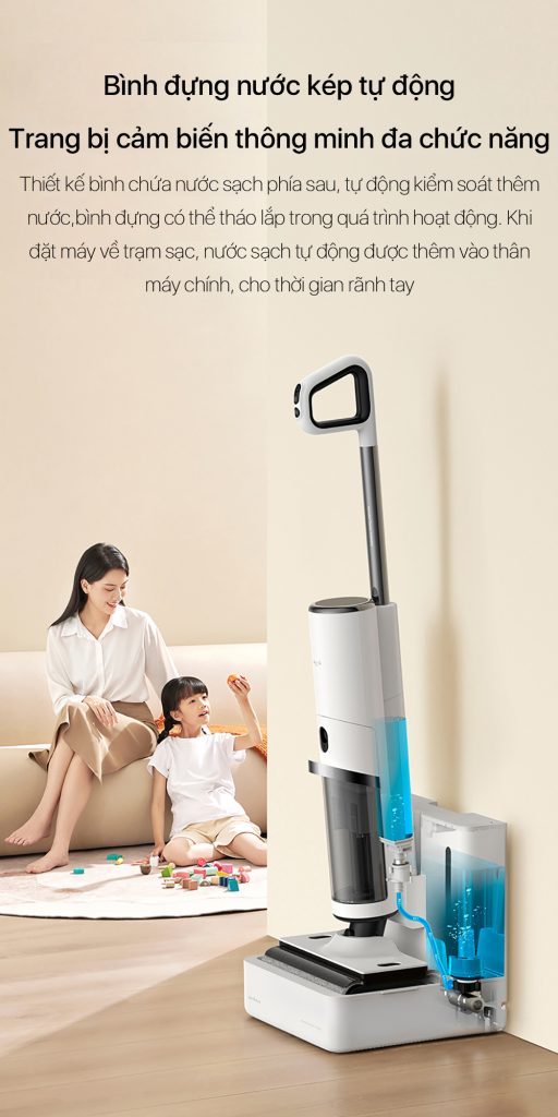 Máy hút bụi bàn cao cấp chải đôi không dây Deerma VX910W