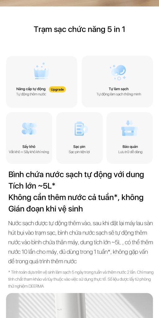 Máy hút bụi không dây Deerma VX910W trạm sạch đa năng
