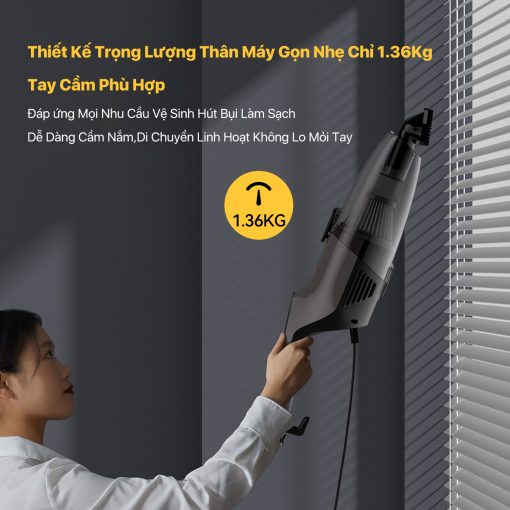 Máy hút bụi cầm tay Deerma DX120C thiết kế tiện dụng