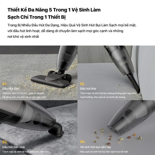 Máy hút bụi cầm tay Deerma DX120C ba đầu hút thông minh